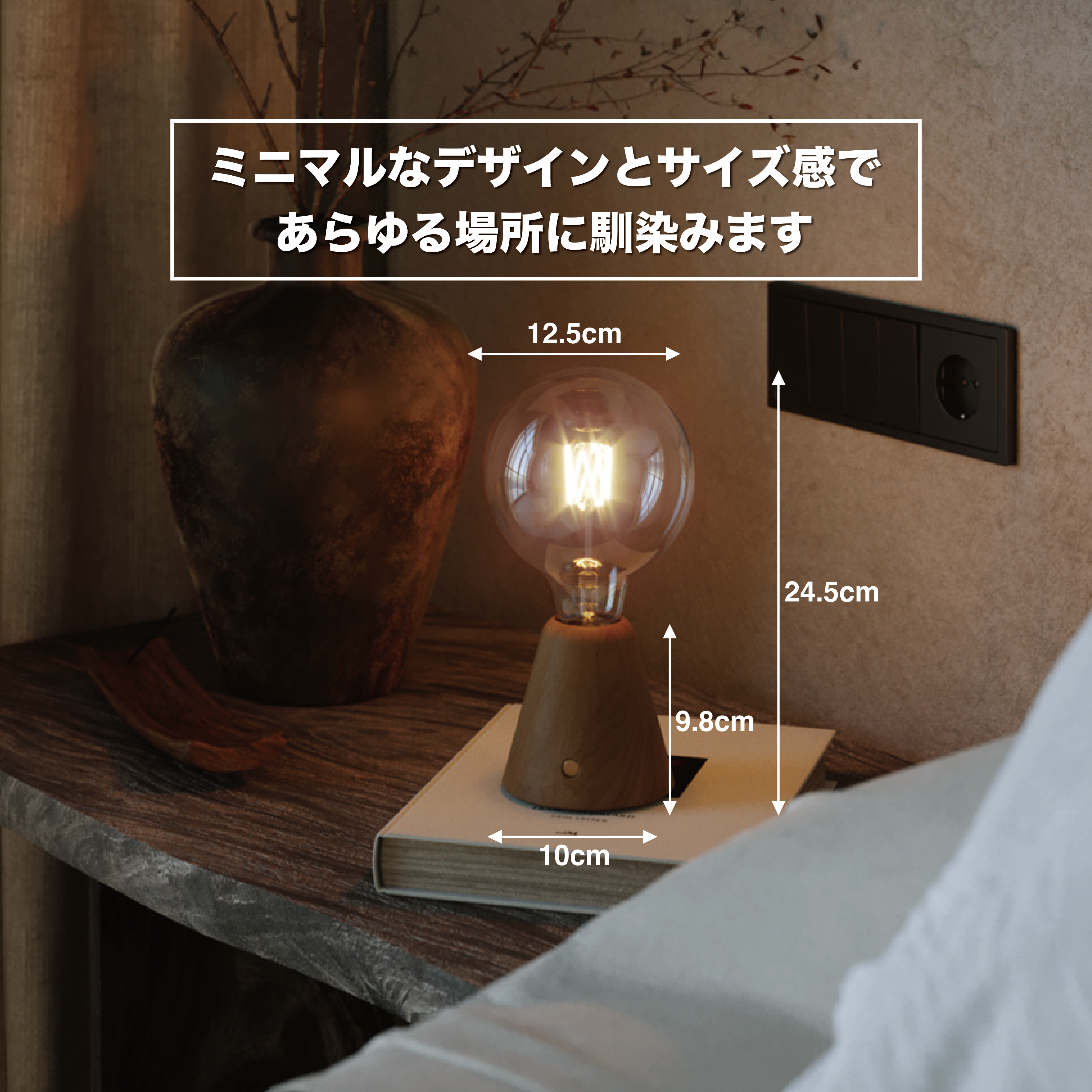 CABLESS01 LED Portable Lamp G125 Half Sphere Globe Light Bulb Set Neutral