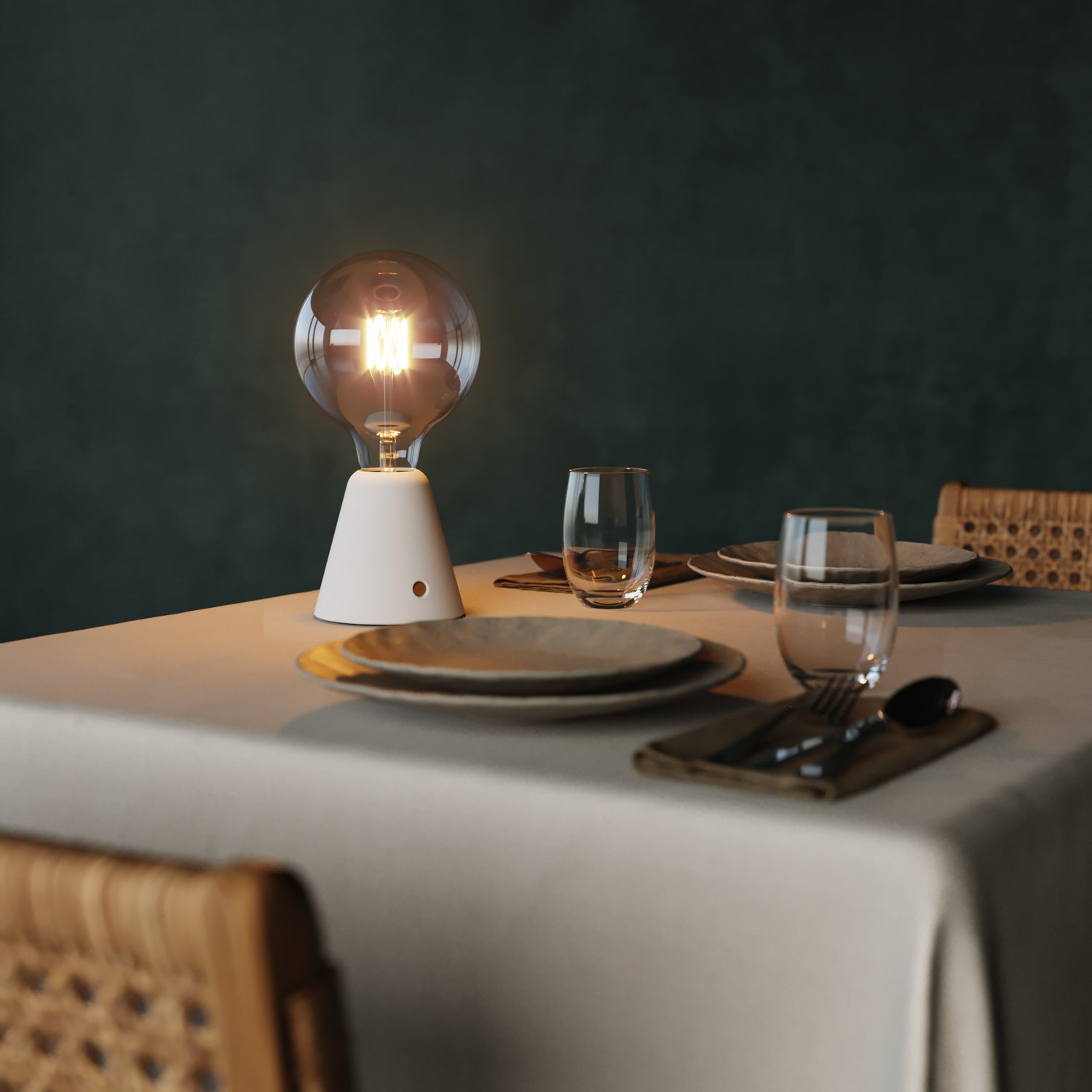 CABLESS01 LED Portable Lamp G125 Light Bulb Set Black