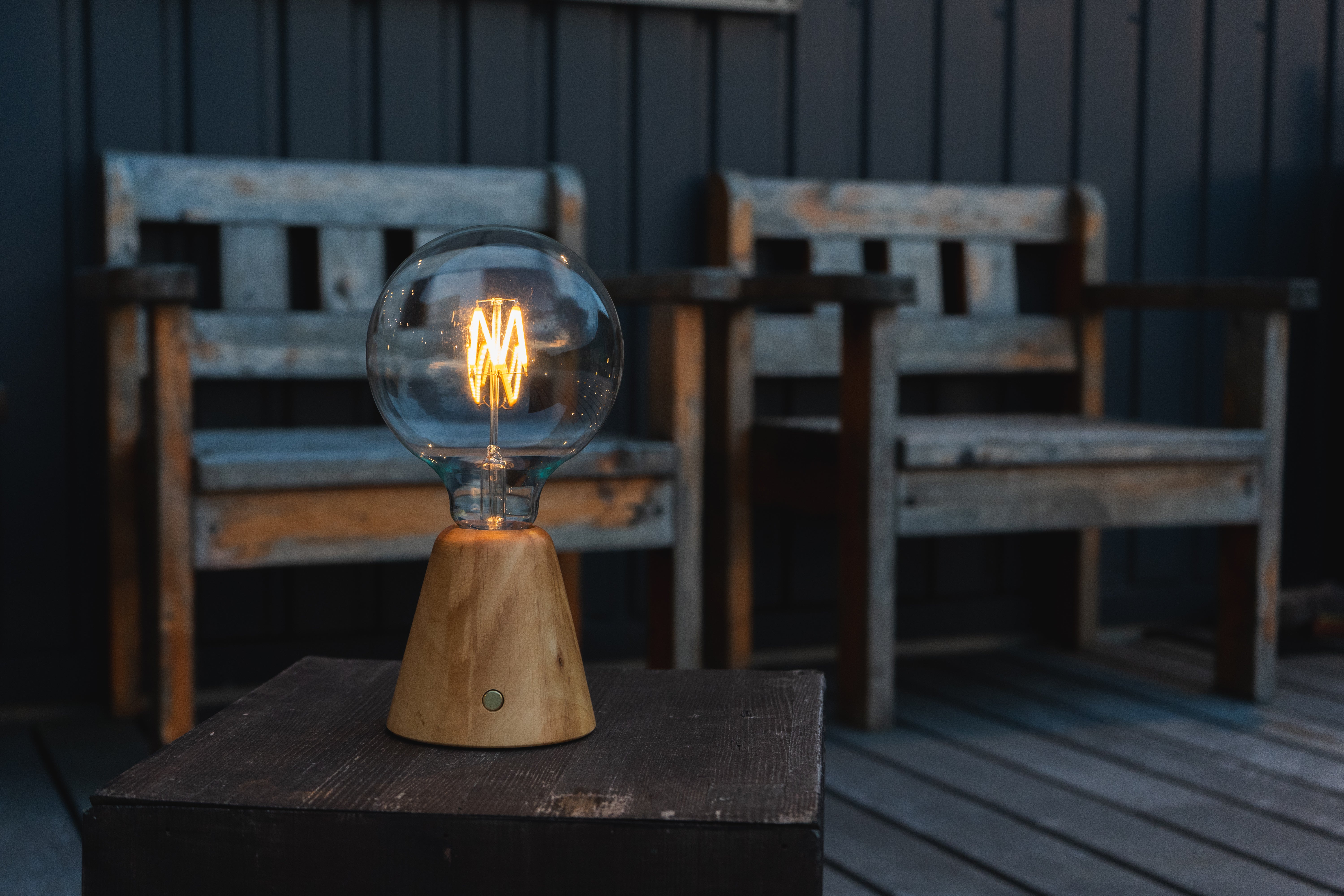 CABLESS01 LED Portable Lamp G125 Light Bulb Set Black