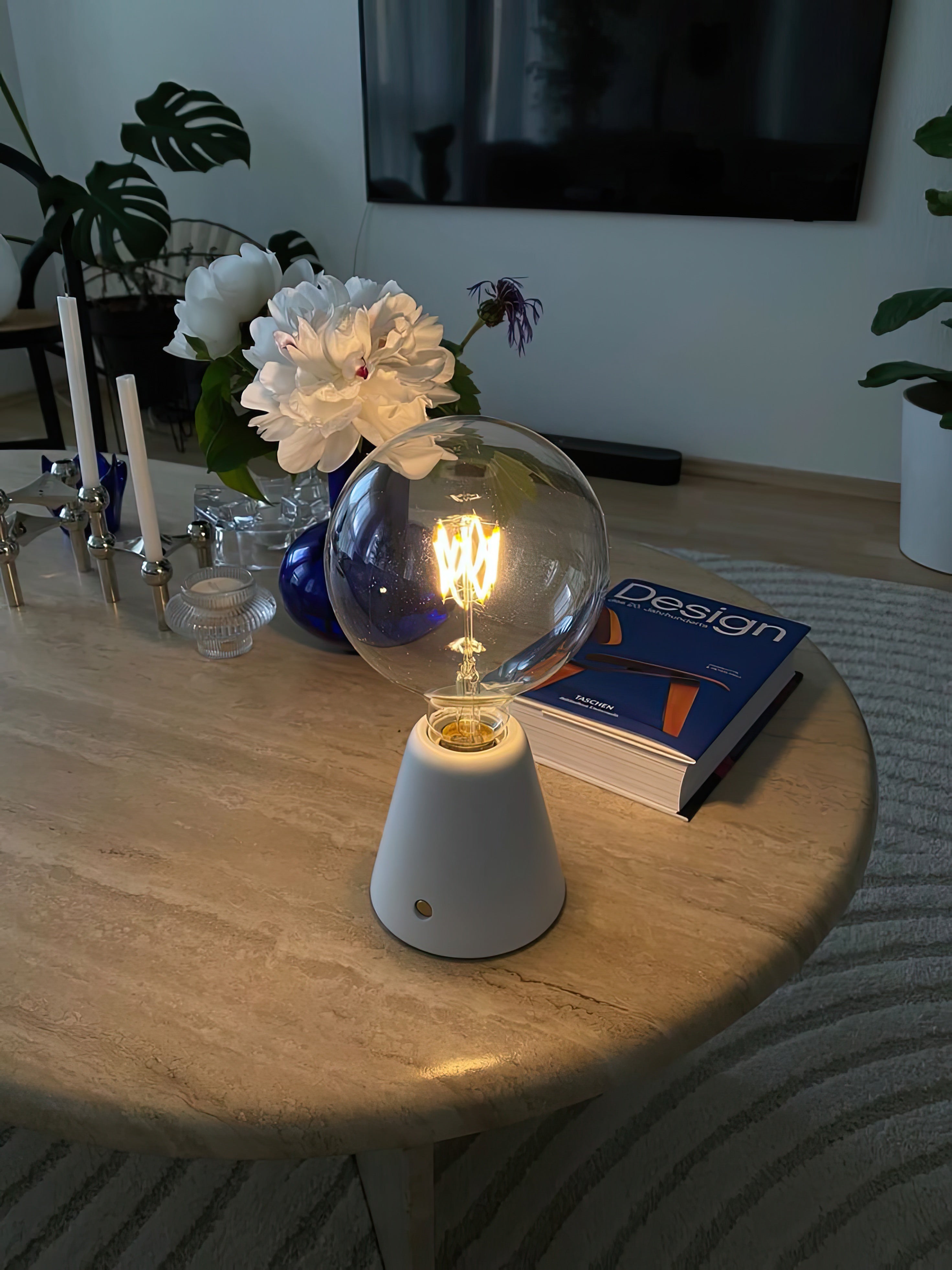 CABLESS01 LED Portable Lamp G125 Light Bulb Set Black