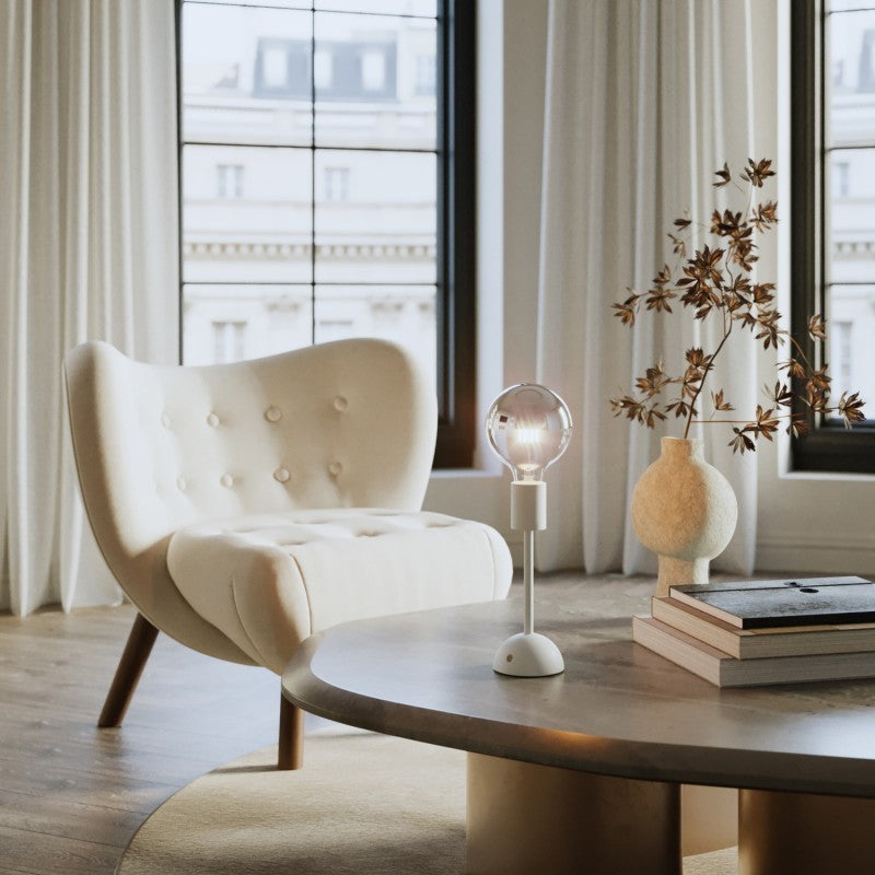 CABLESS02 LED Portable Lamp G125 Half Sphere Globe Light Bulb Set Black