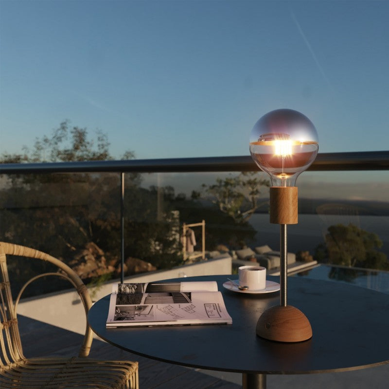 CABLESS02 LED Portable Lamp G125 Half Sphere Globe Light Bulb Set Black